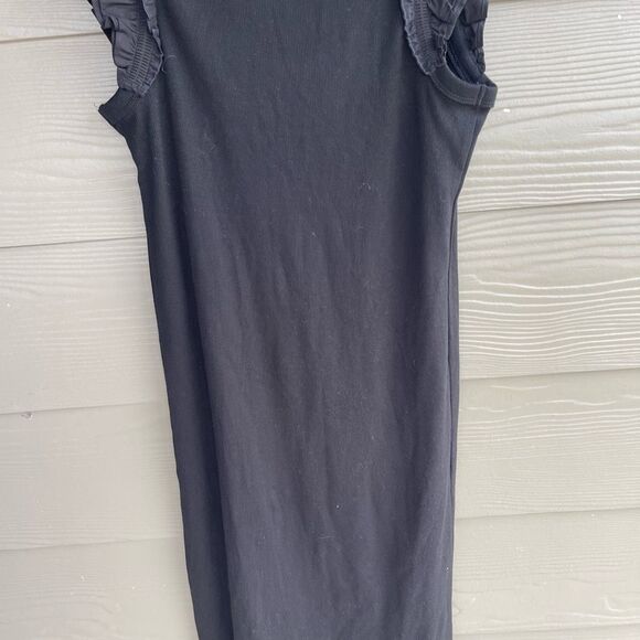 The Nines by Hatch NWT black ripped flutter sleeve jersey knit maternity dress - Picture 7 of 8